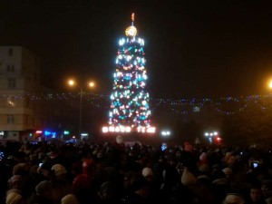 В Новомосковске зажгли главную городскую ёлку